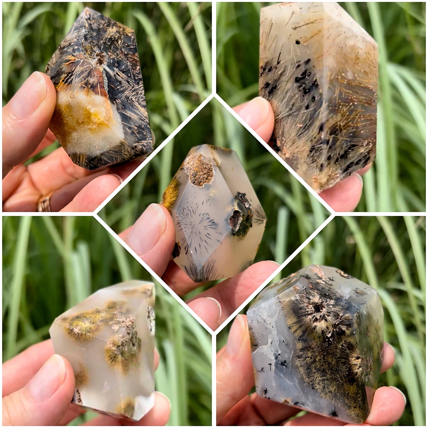Golden Rutile Agate Freeforms