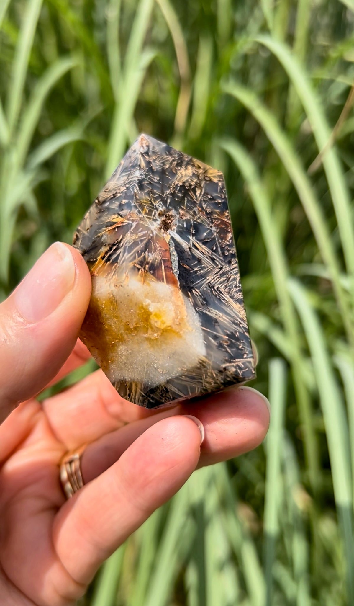 Golden Rutile Agate Freeforms