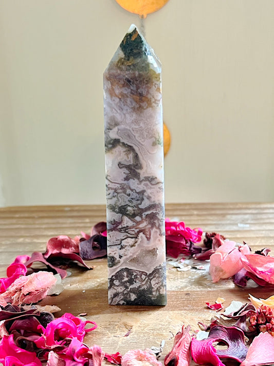 Indian Moss Agate Tower