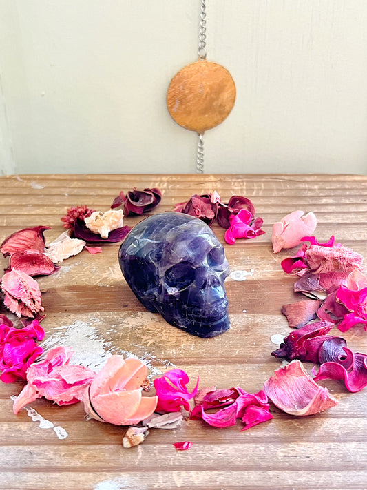 Dream Amethyst Skull Carving