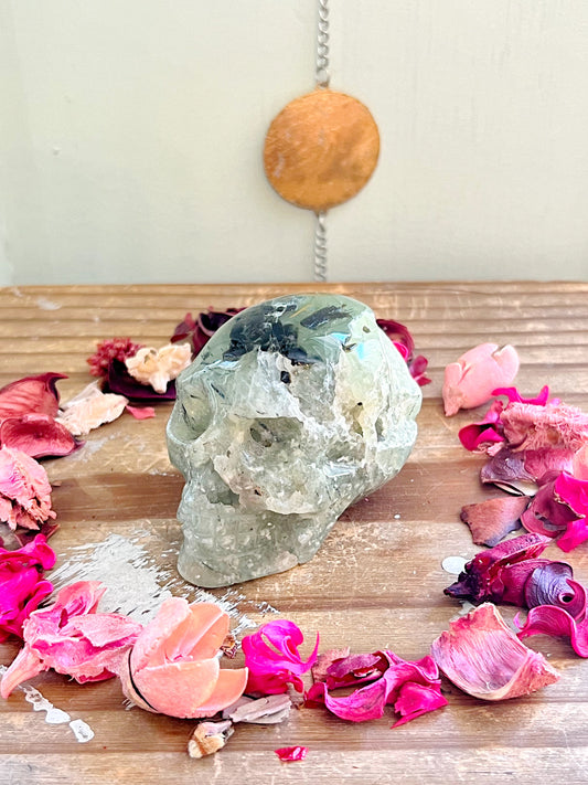 Large Prehnite Skull