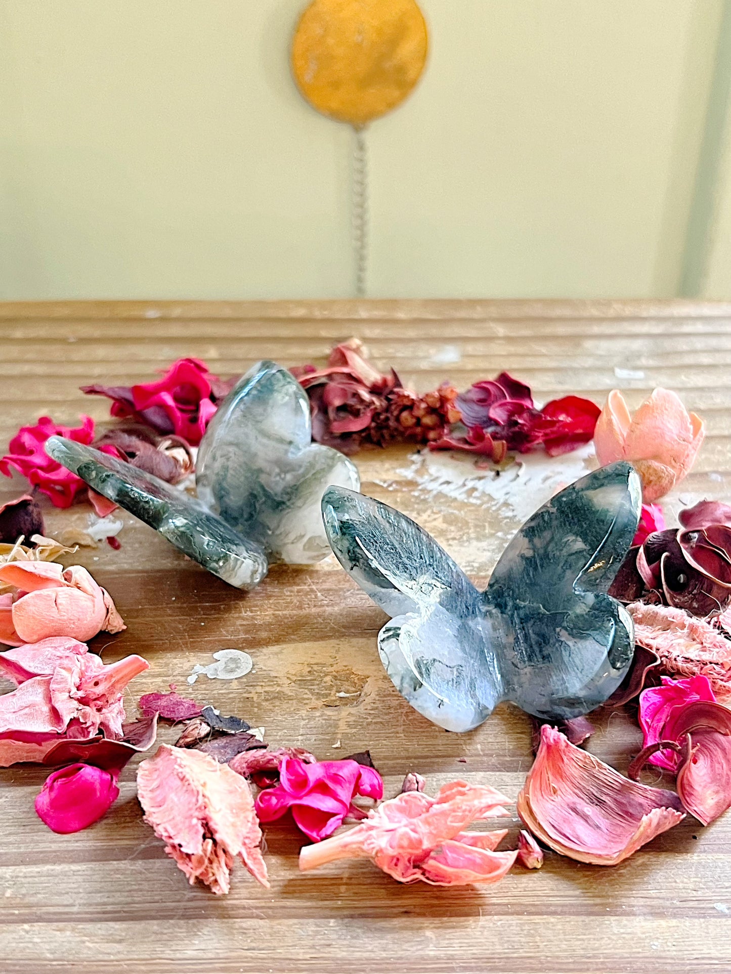 Moss Agate Butterflies