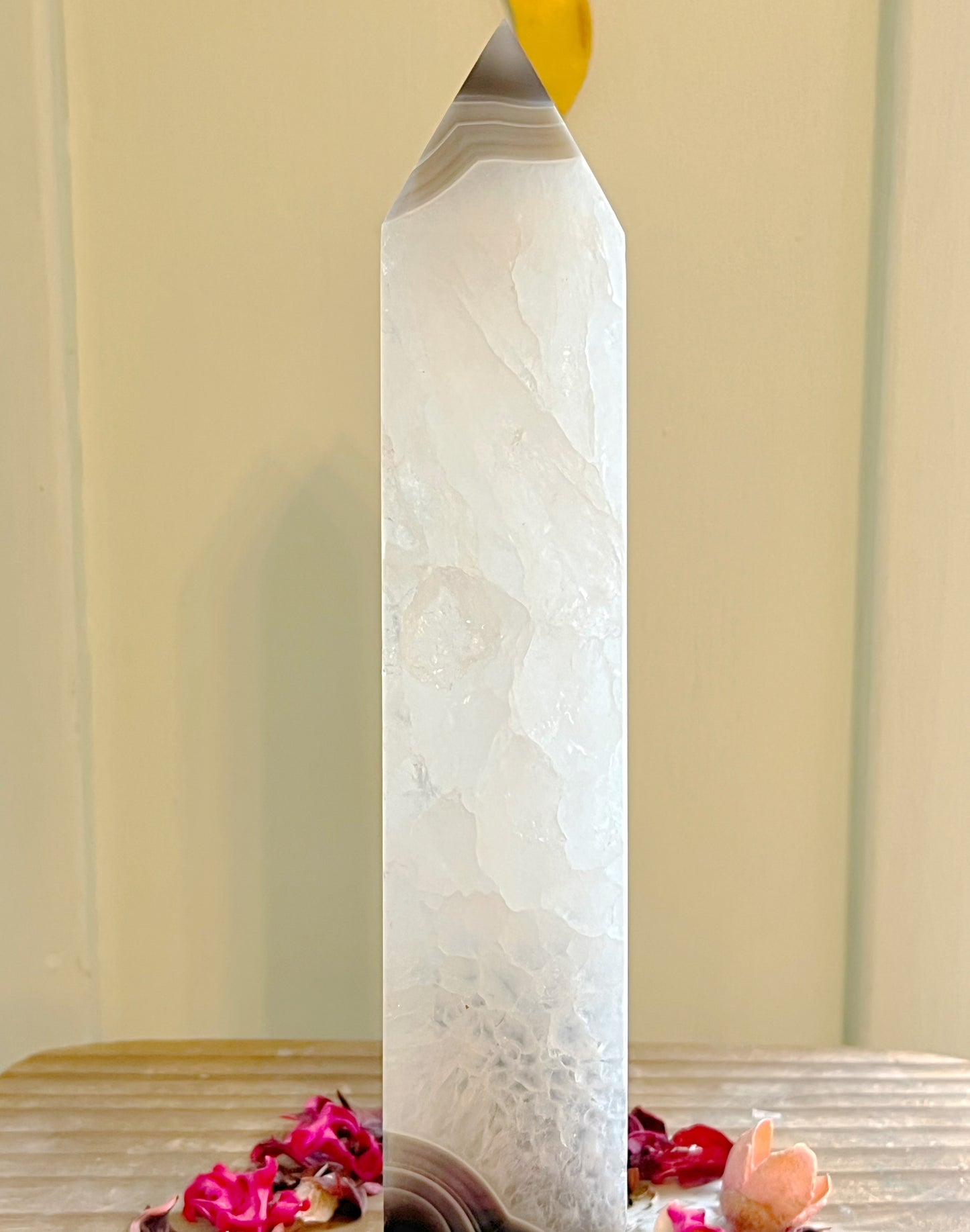 XXL Black Agate X Quartz Tower
