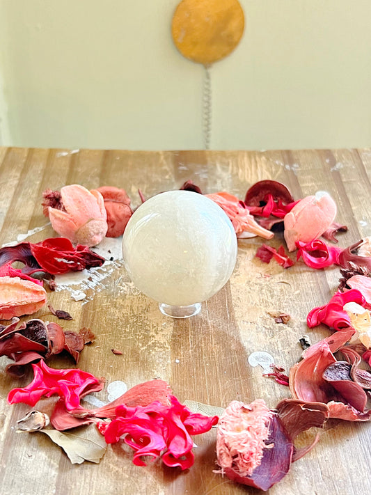 Blue Flash Moonstone Sphere