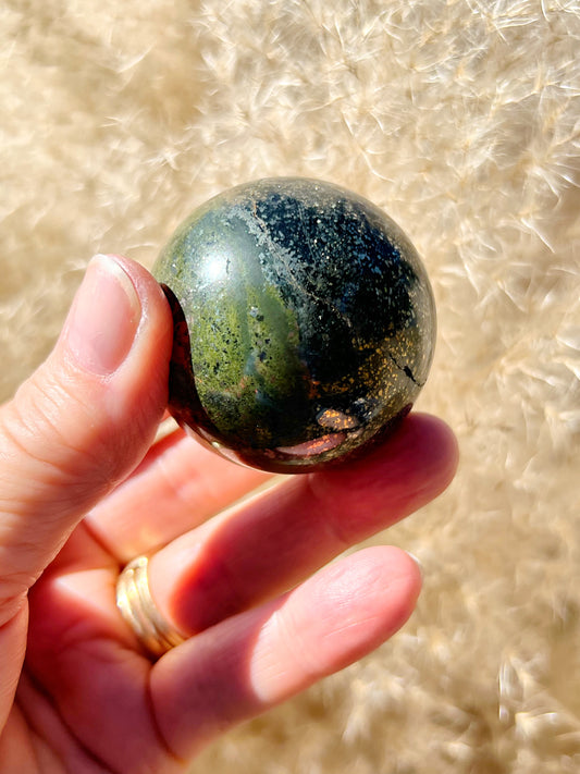 Epidote x Pyrite Sphere
