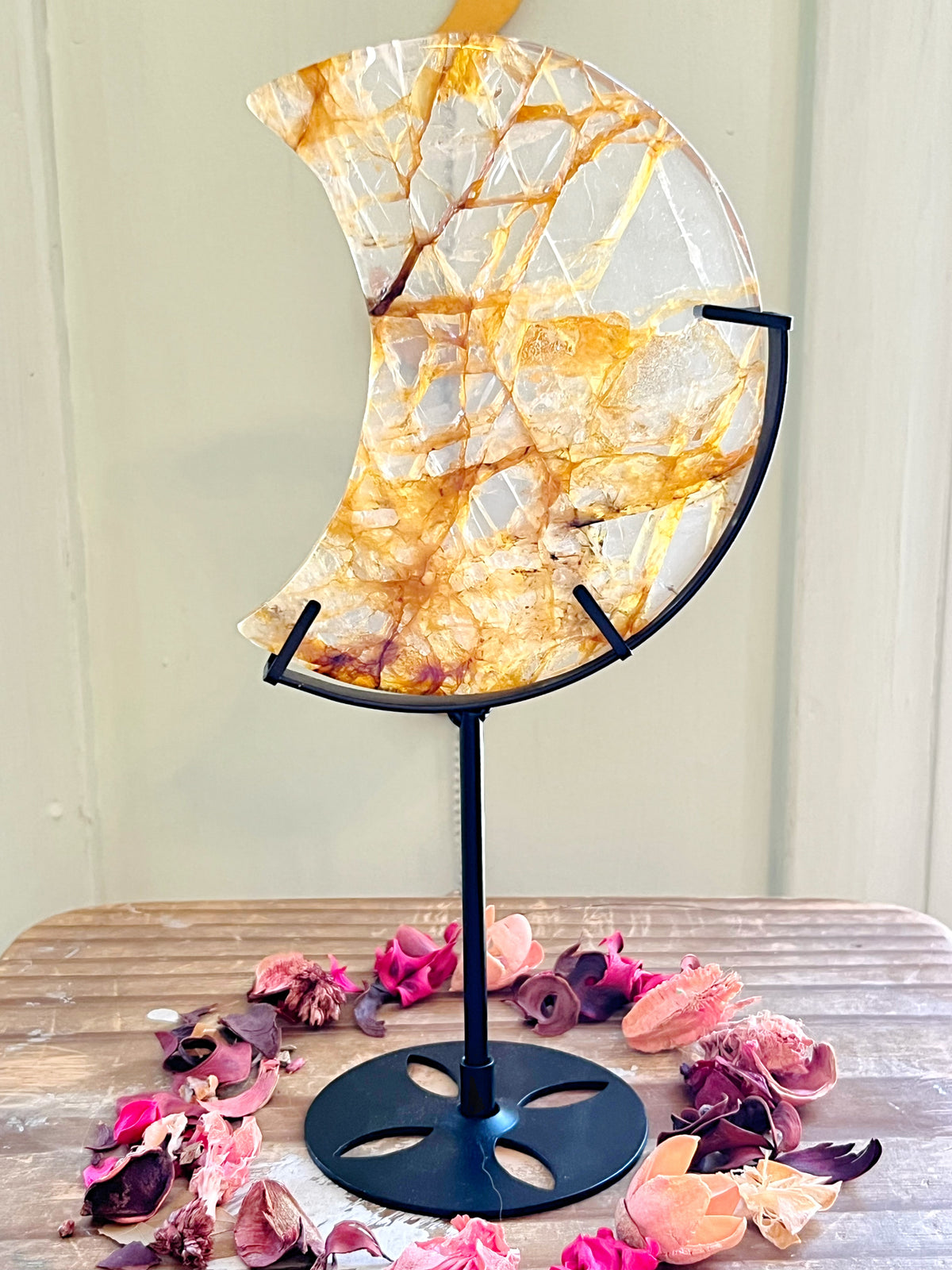 Golden Healer Moon on Stand