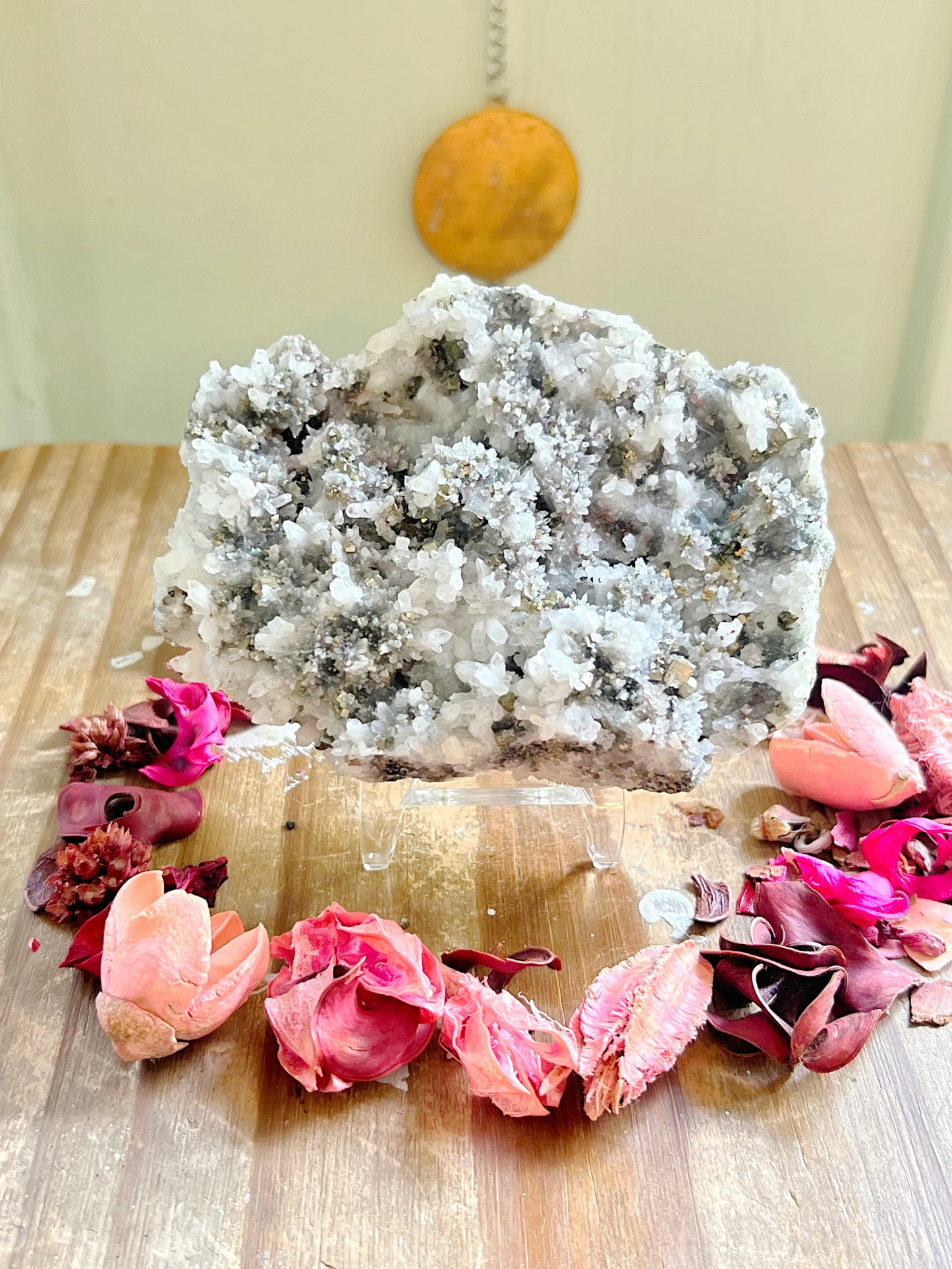 Pyrite X Quartz Clusters On Stands