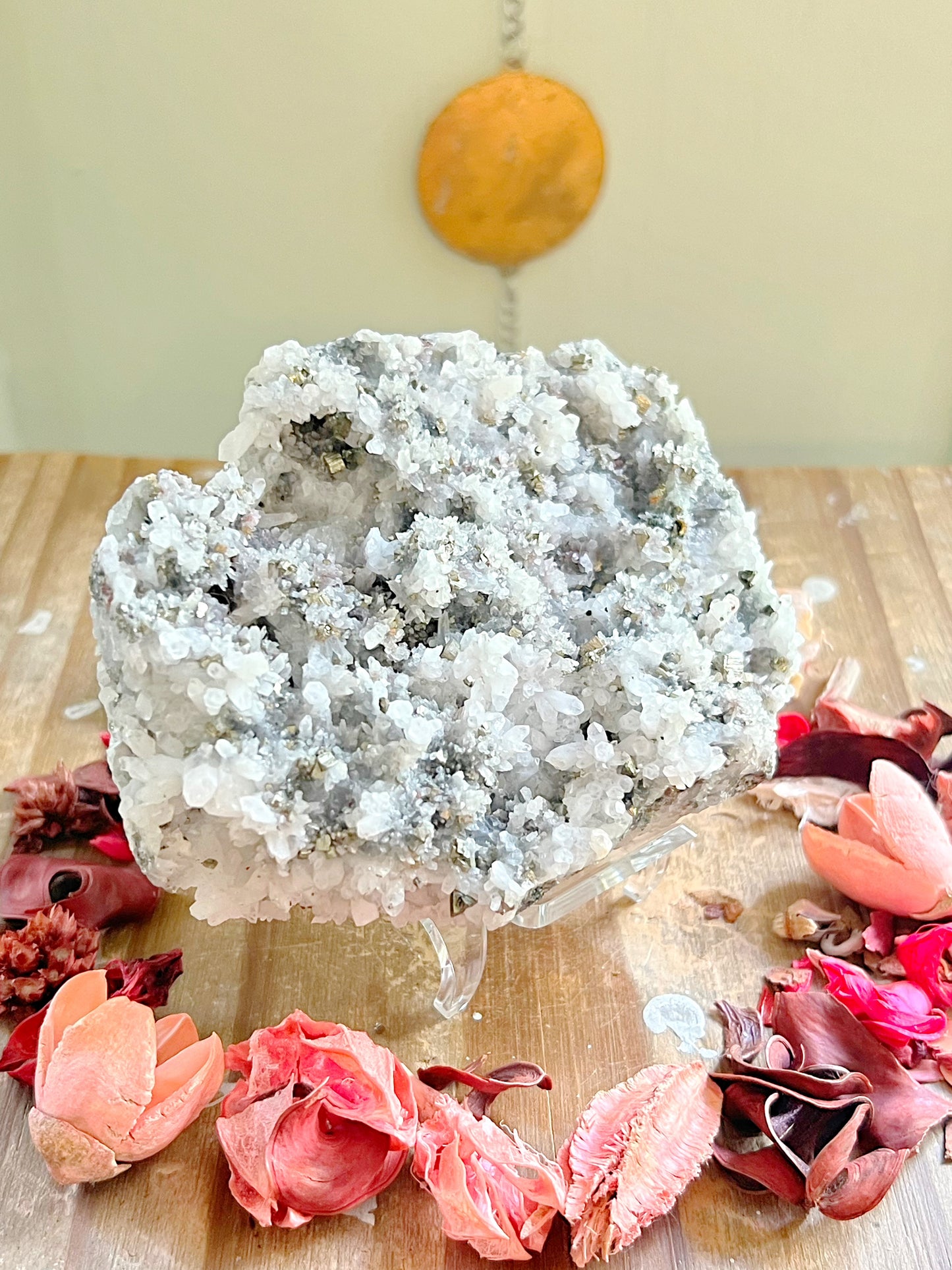 Pyrite X Quartz Clusters On Stands