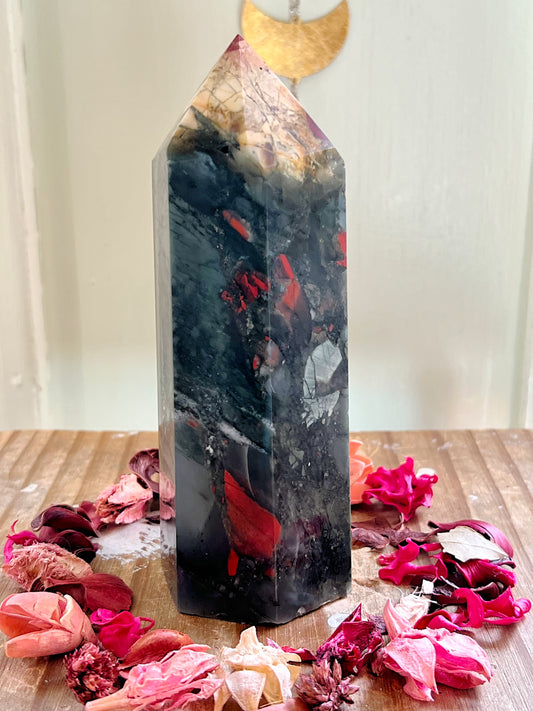 XL African Bloodstone Tower