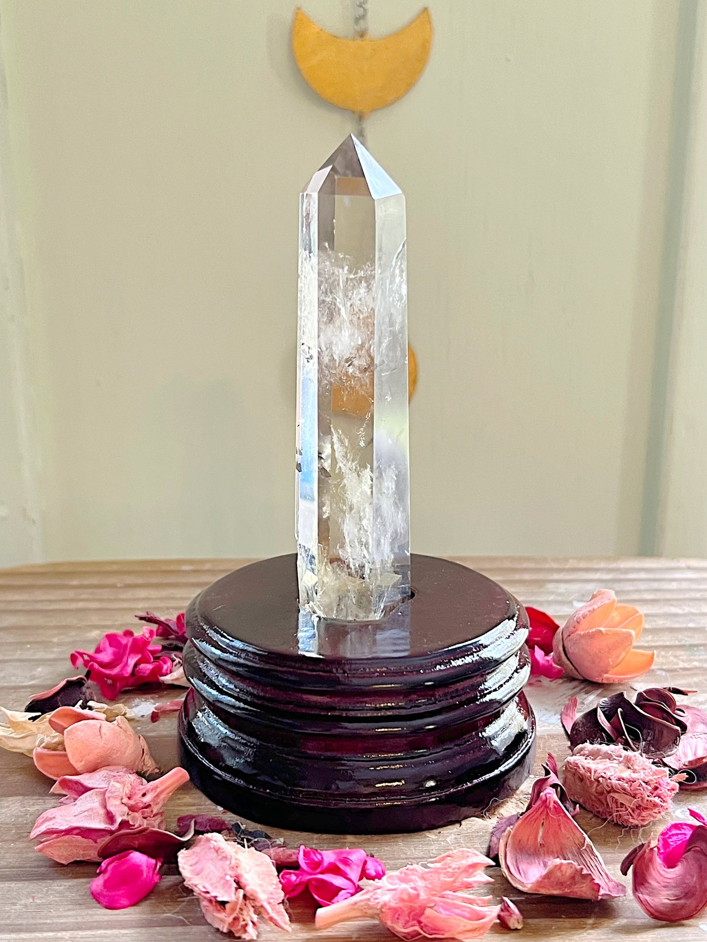 Rose and Quartz - Carvings - Citrine Point on Stand