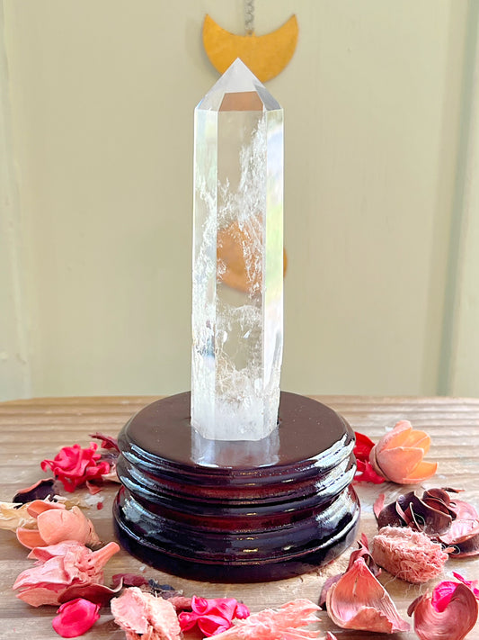 Rose and Quartz - Carvings - Clear Quartz Point on Stand