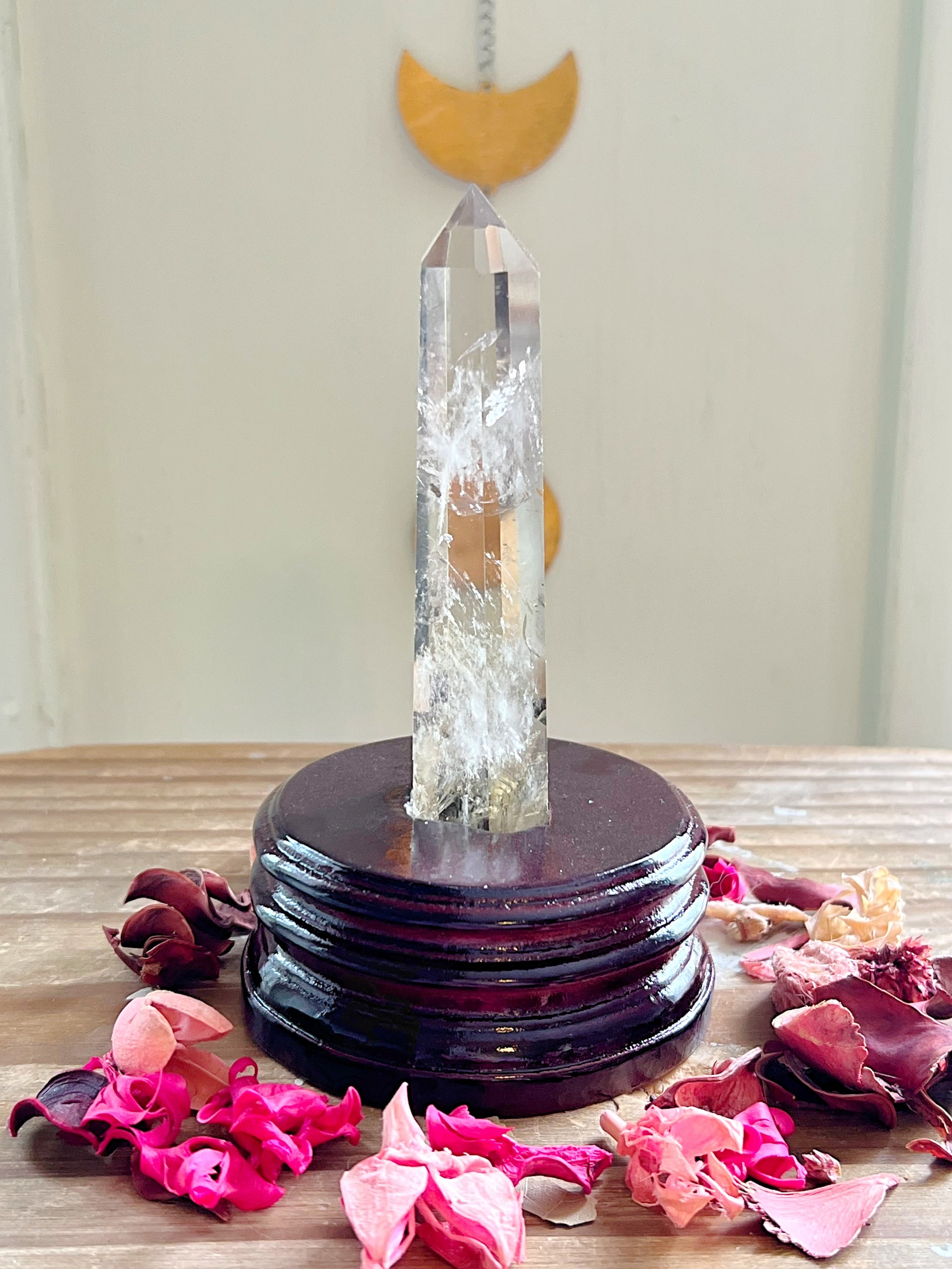 Rose and Quartz - Carvings - Citrine Point on Stand 1