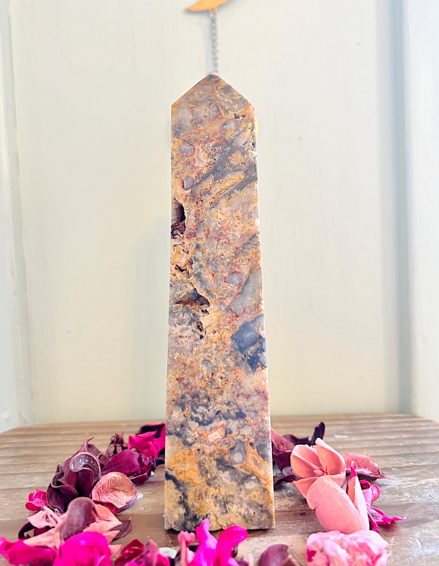 Large Crazy Lace Agate Tower