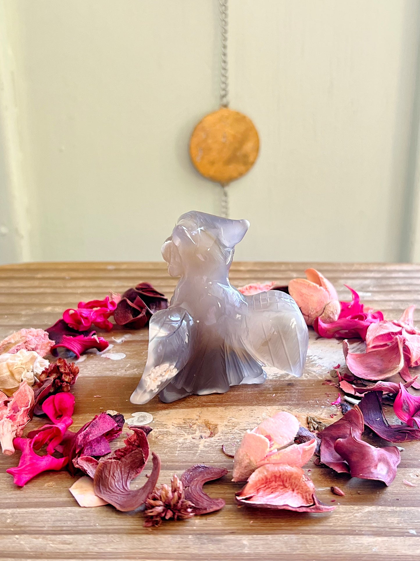 Orca Agate Owl Carving