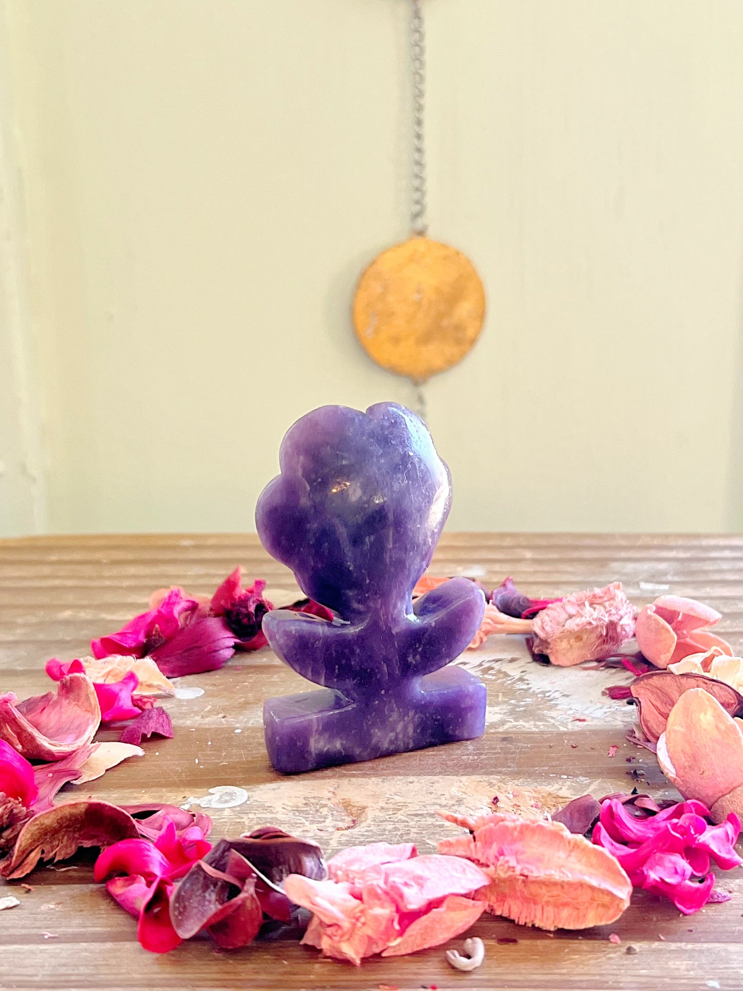Lepidolite Sunflower Carving