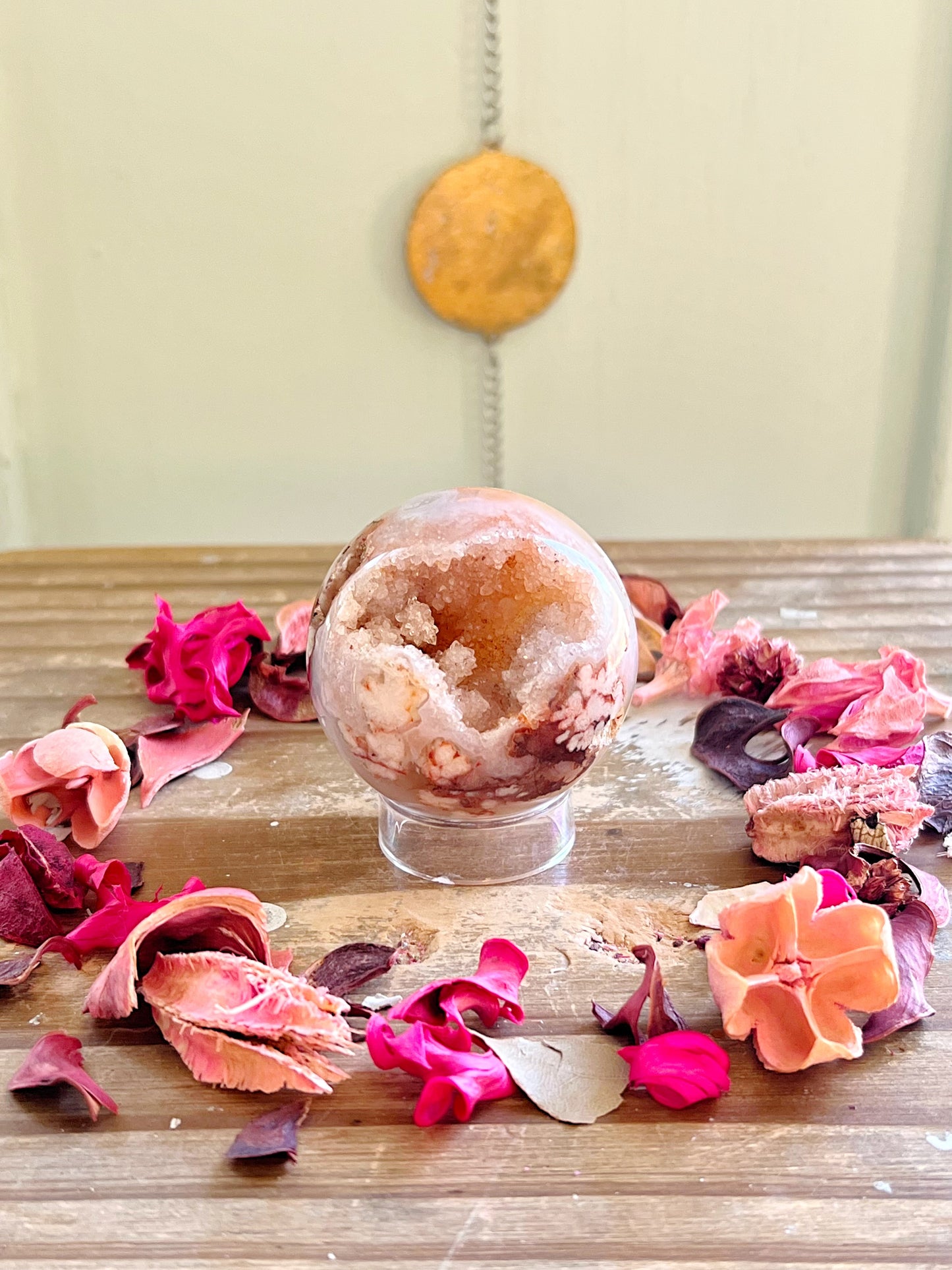 Druzy Flower Agate Sphere