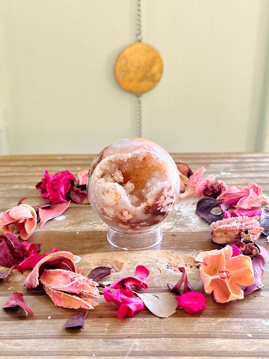 Druzy Flower Agate Sphere