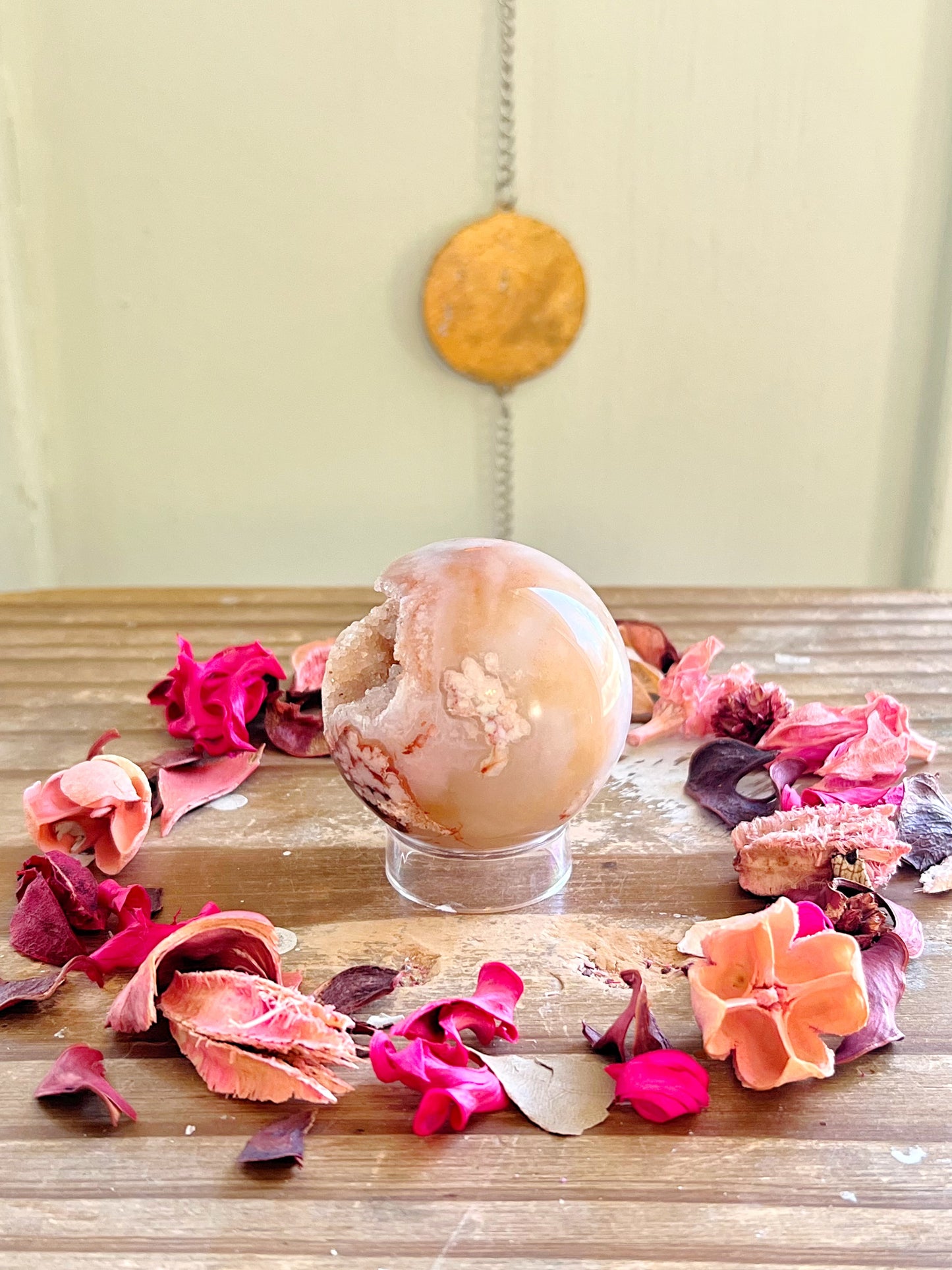 Druzy Flower Agate Sphere