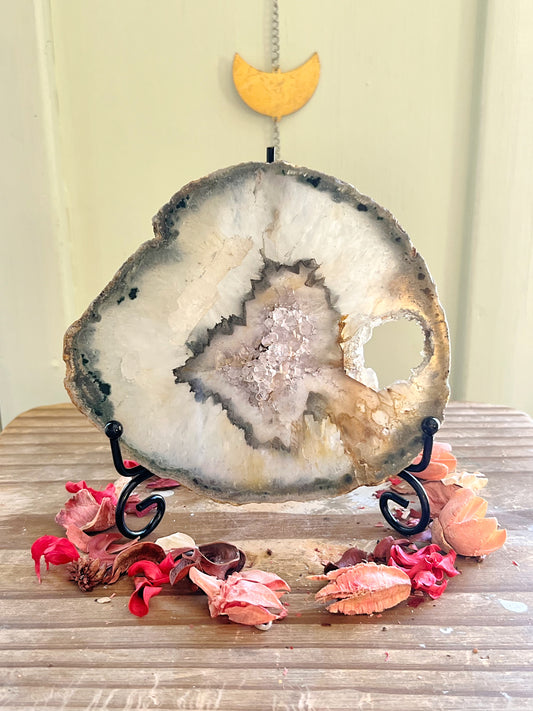 Amethyst x Agate x Quartz Slab on Stand