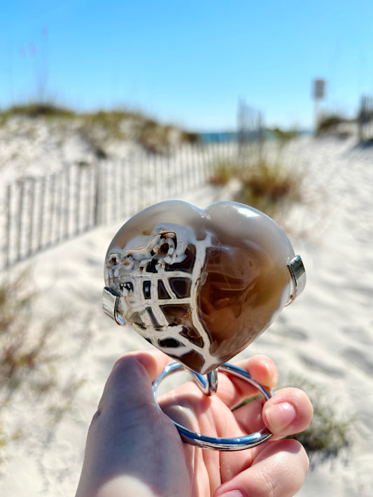 Orca Agate Heart Carving