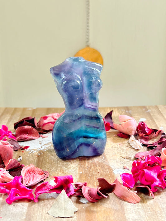 Fluorite Goddess Body Carving