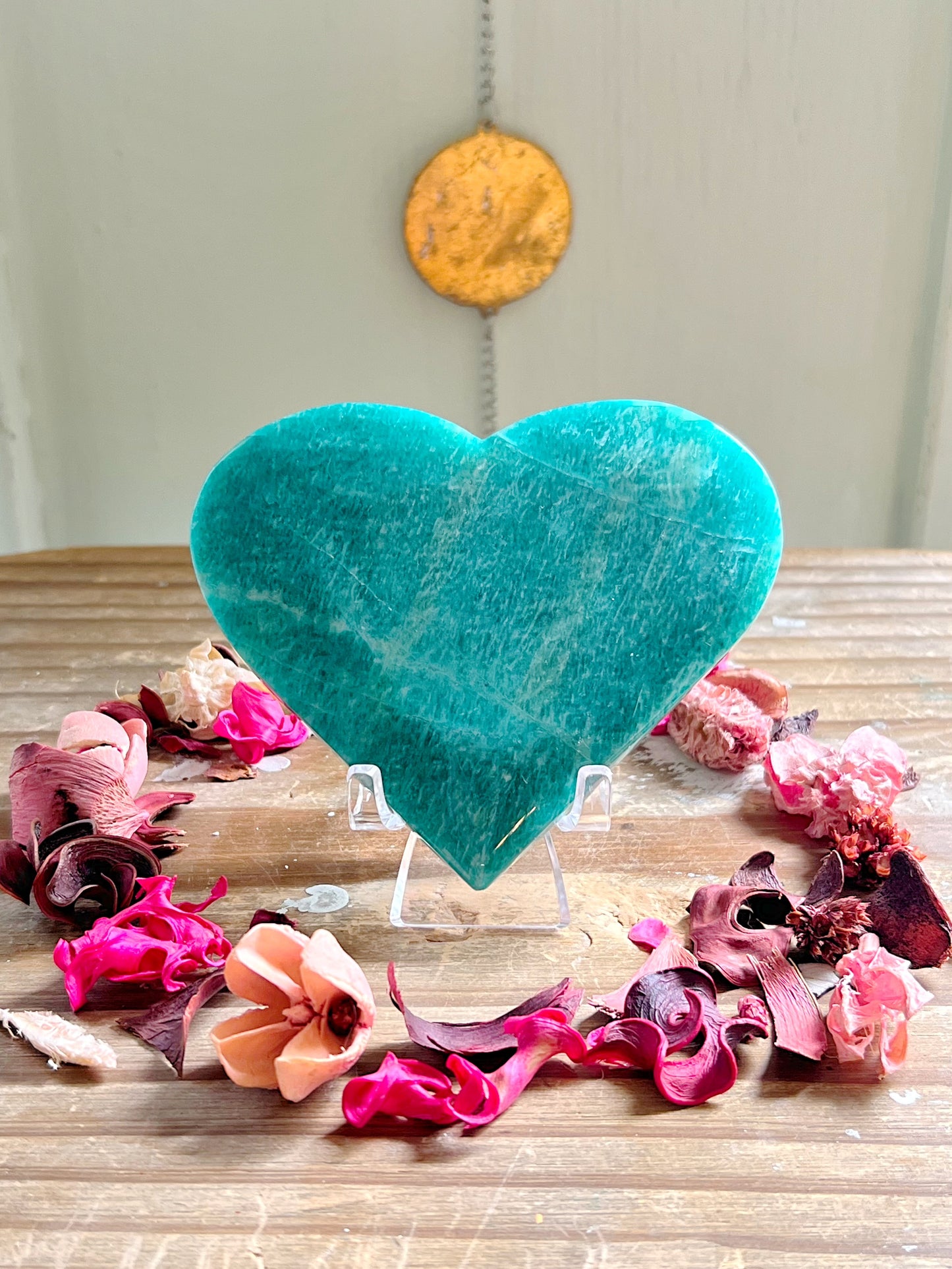 Amazonite Heart on Stand