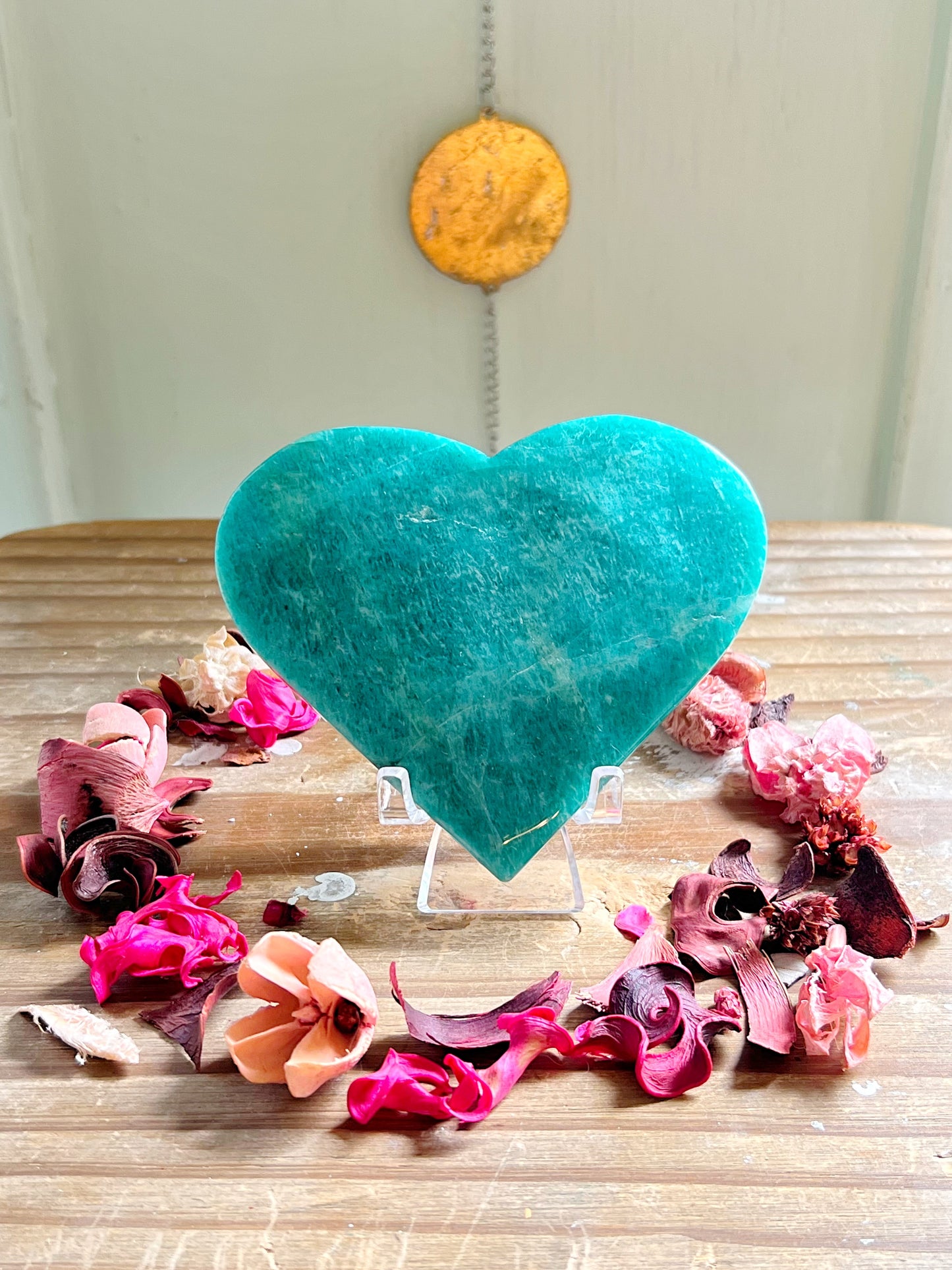 Amazonite Heart on Stand