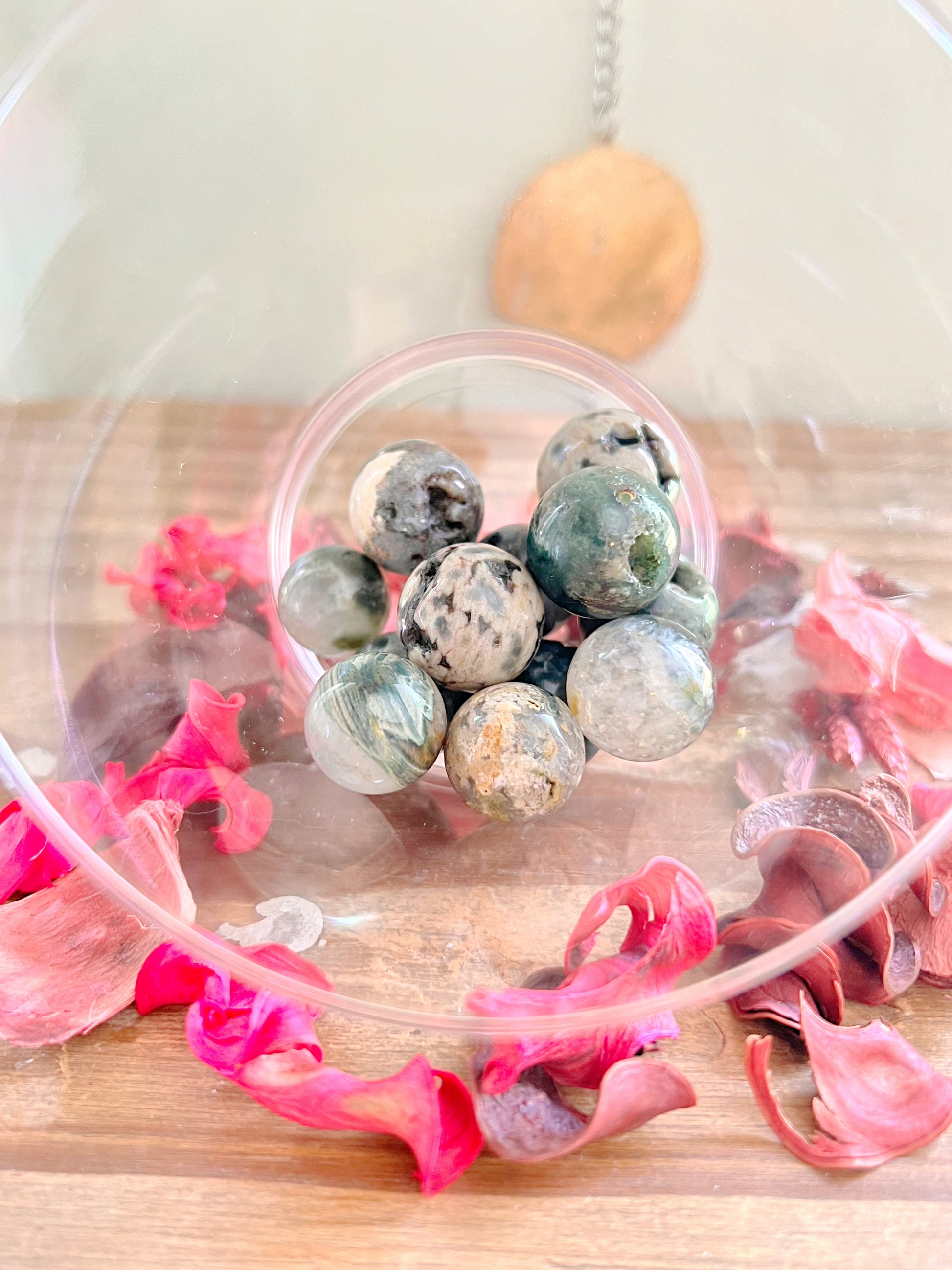 Ocean Jasper Mini Spheres - Rose and Quartz