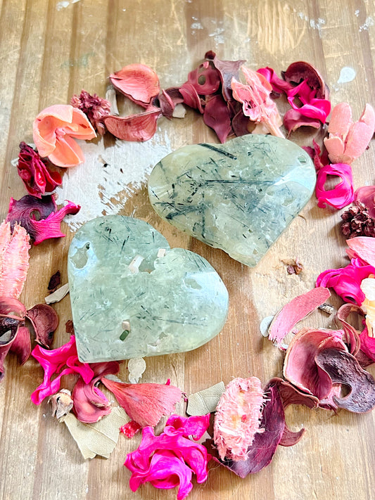 Prehnite Heart Palms