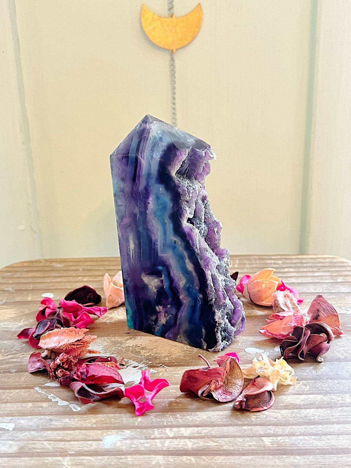 Fluorite Half-Polished Tower