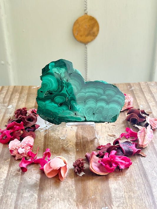 Malachite Slab with Stand