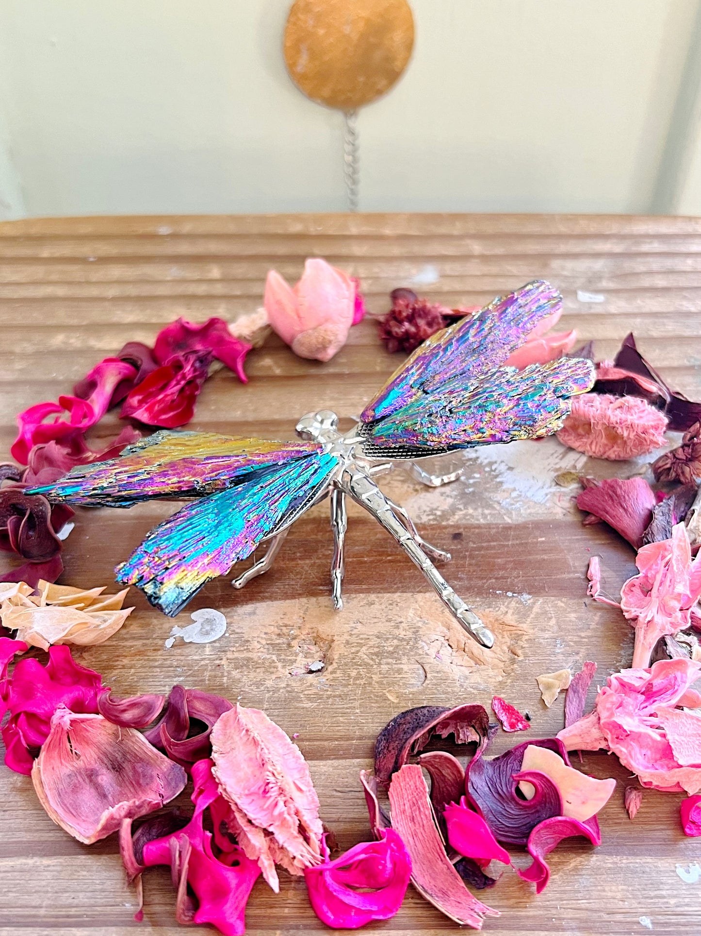 Large Aura Kyanite Dragonfly Carvings