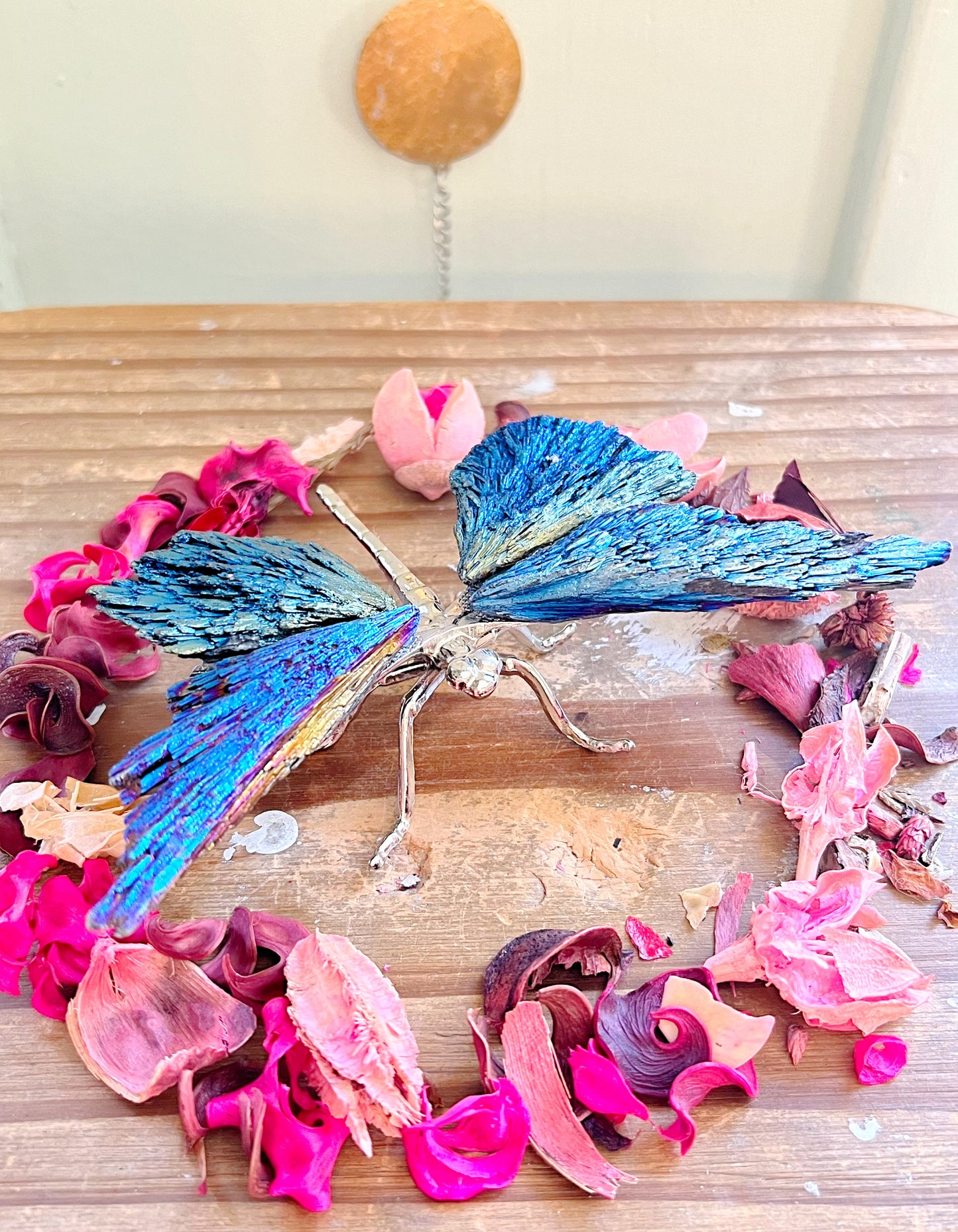 Large Aura Kyanite Dragonfly Carvings