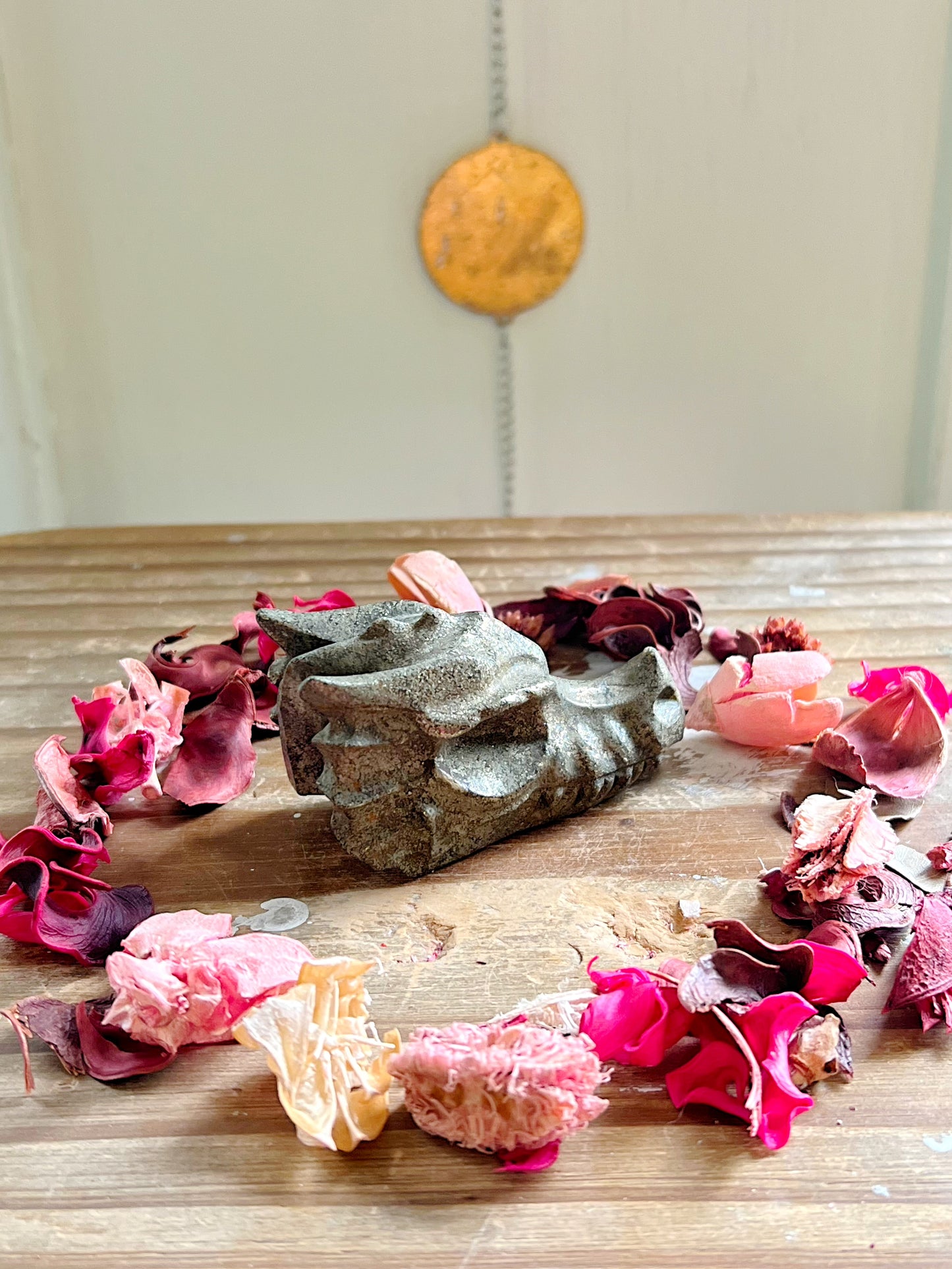 Pyrite Dragon Head Carving