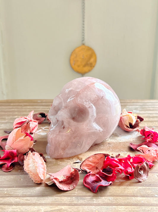 Fire Quartz Skull Carving