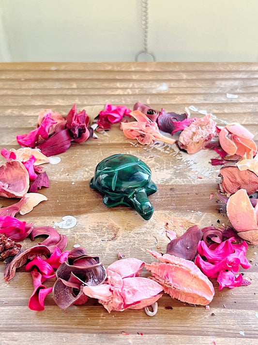 Malachite Turtle Carving