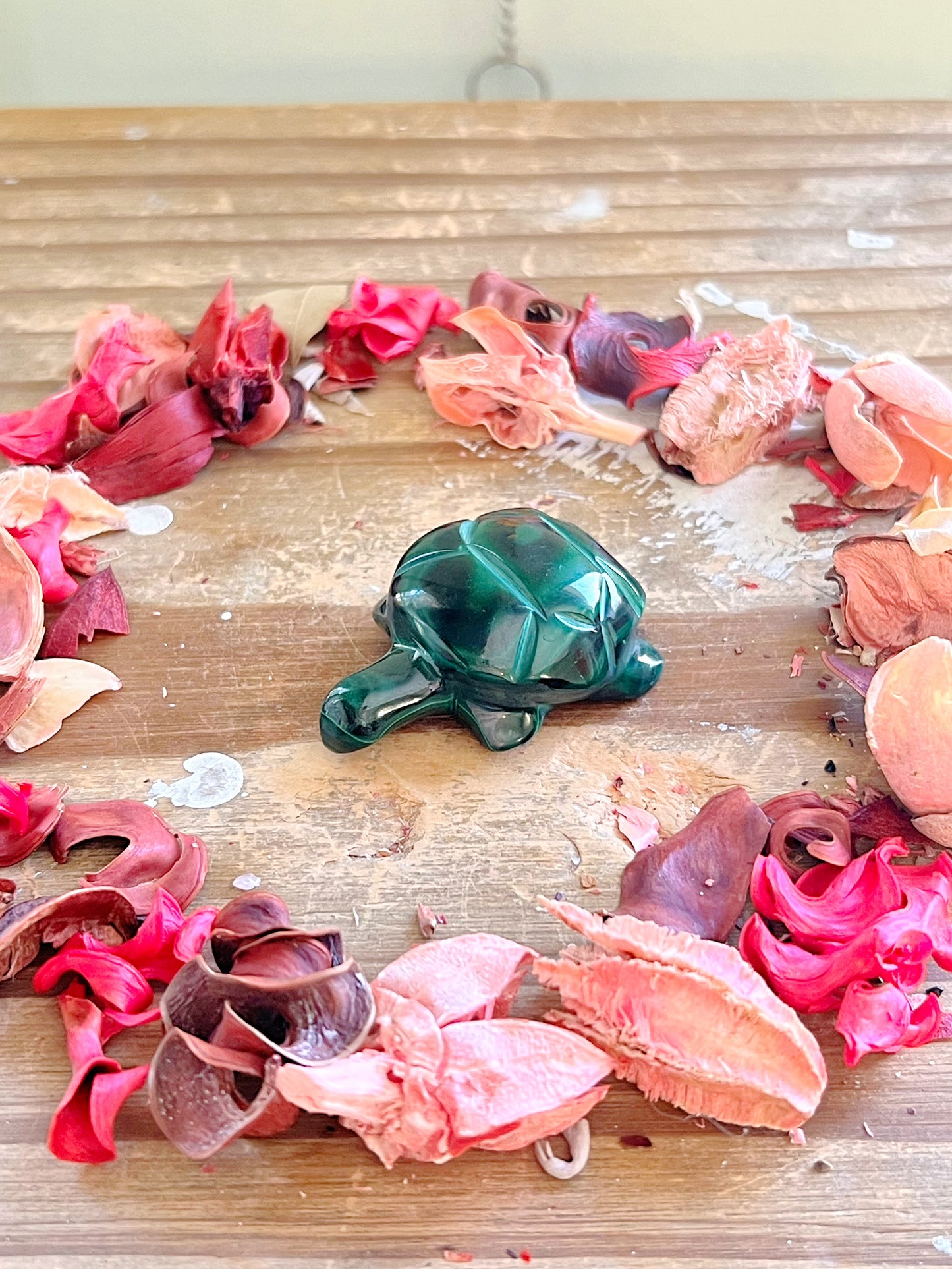 Malachite Turtle Carving