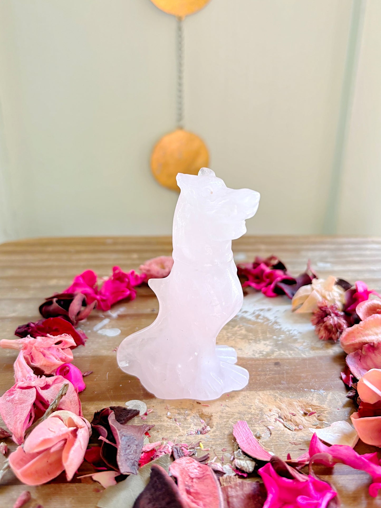 Rose Quartz Scooby Doo Carving CHIPPED EAR