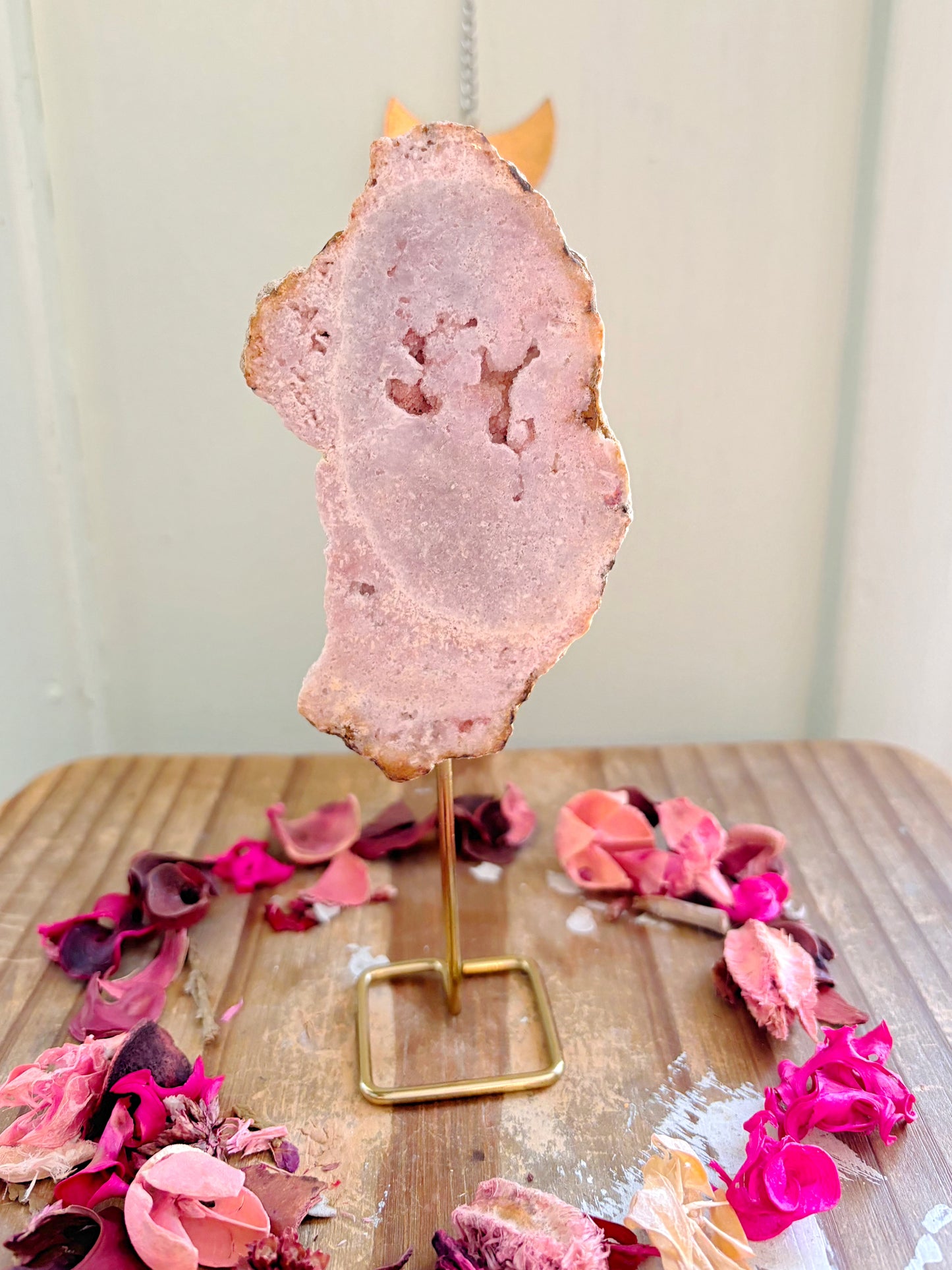 Pink Amethyst Slab on Stand