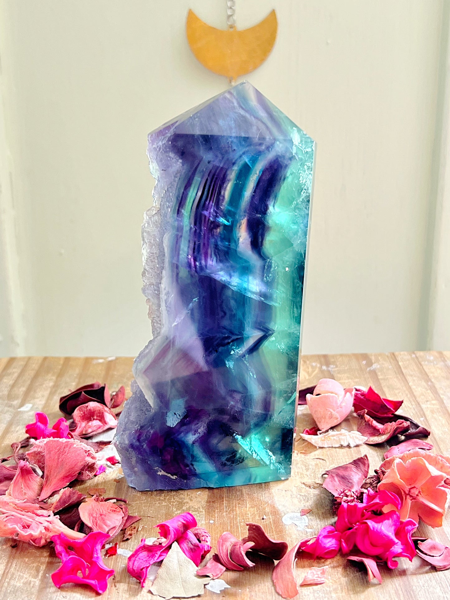Fluorite Half-Polished Tower