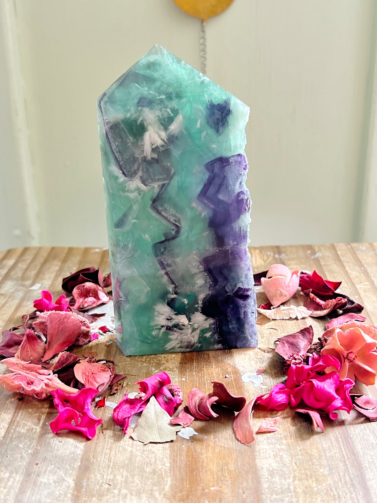 Feather Fluorite Half-Polished Towers