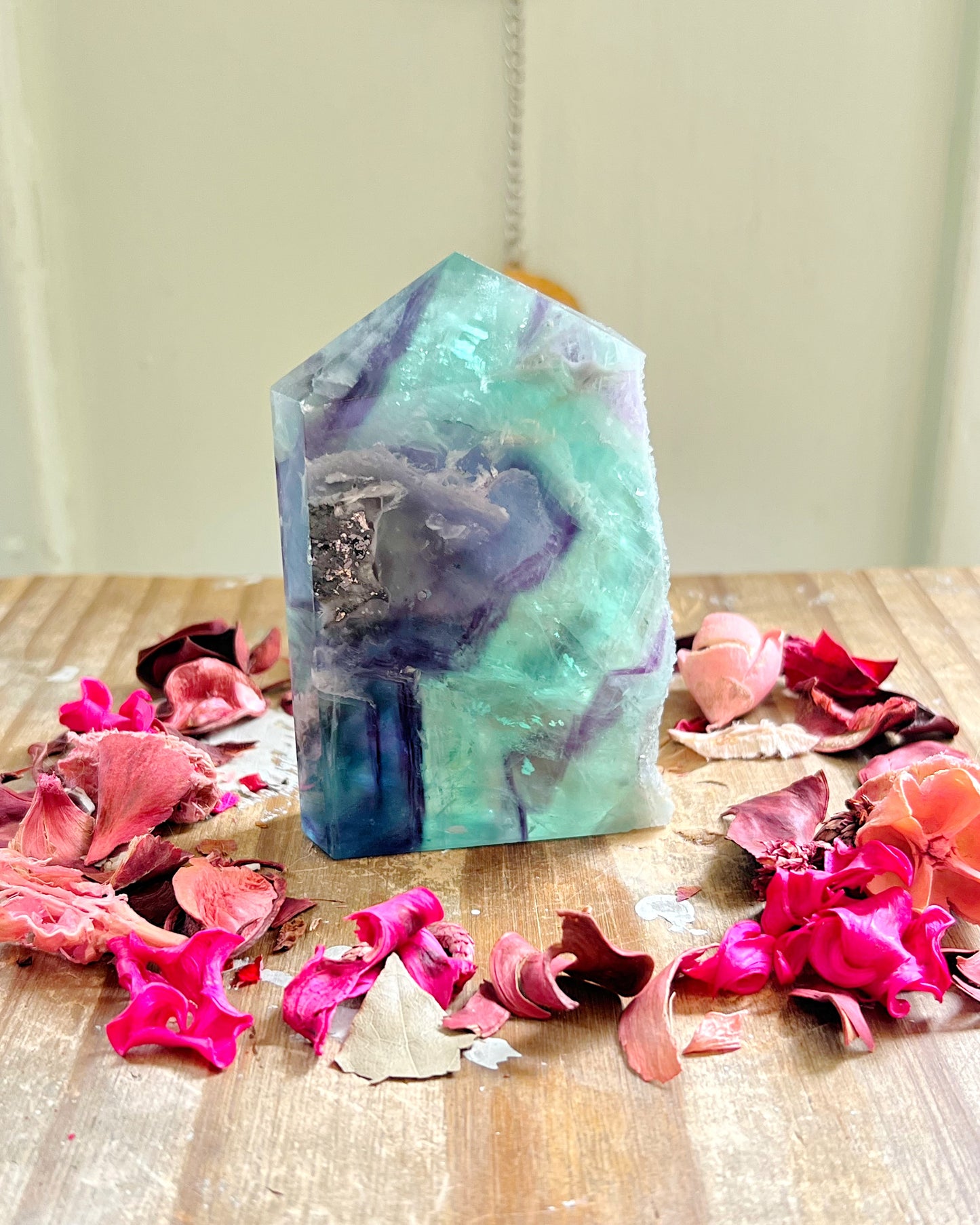 Feather Fluorite Half-Polished Towers