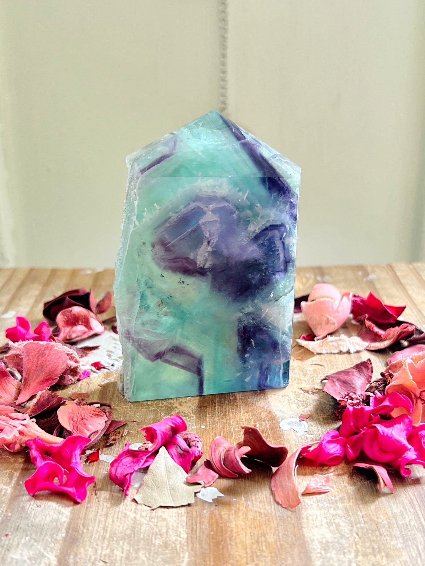 Feather Fluorite Half-Polished Towers