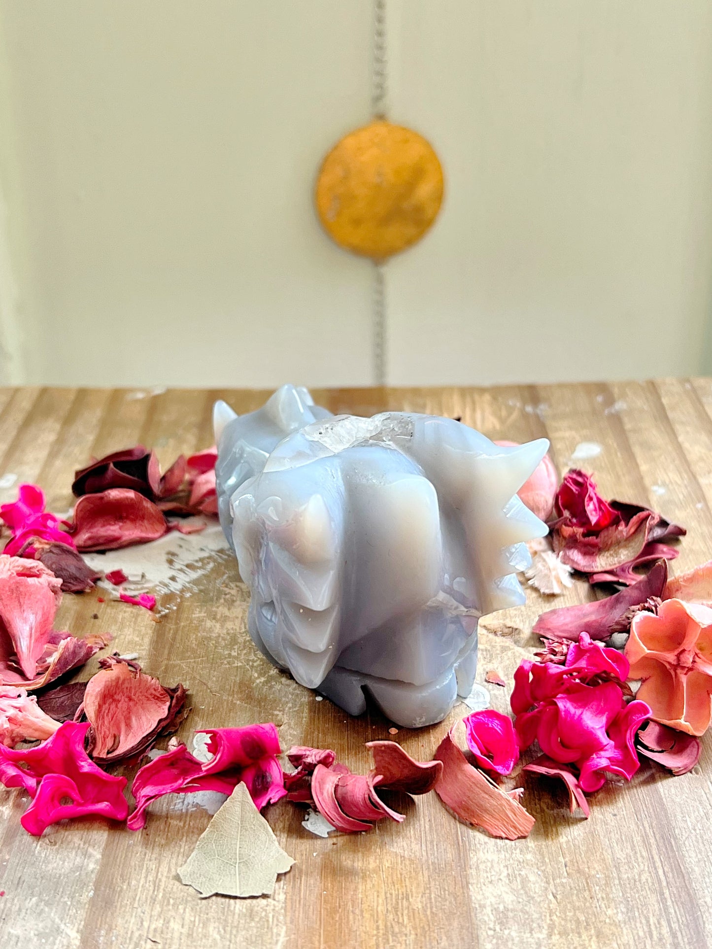 Druzy Agate Dragon Head Carving