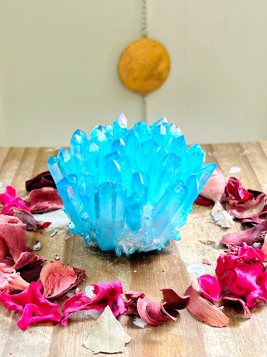 Blue Aura Quartz Cluster