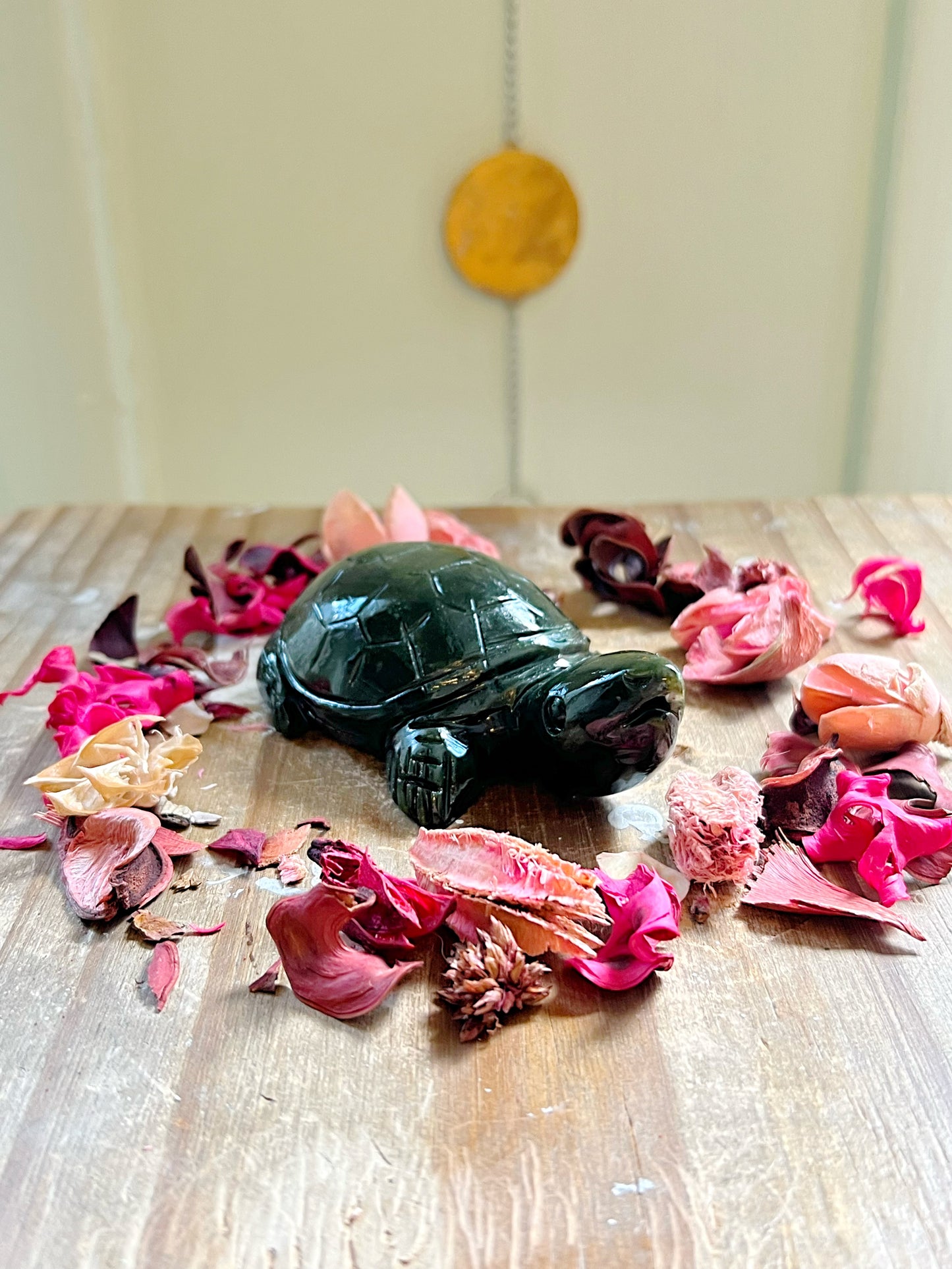 Green Jade Turtle Carving