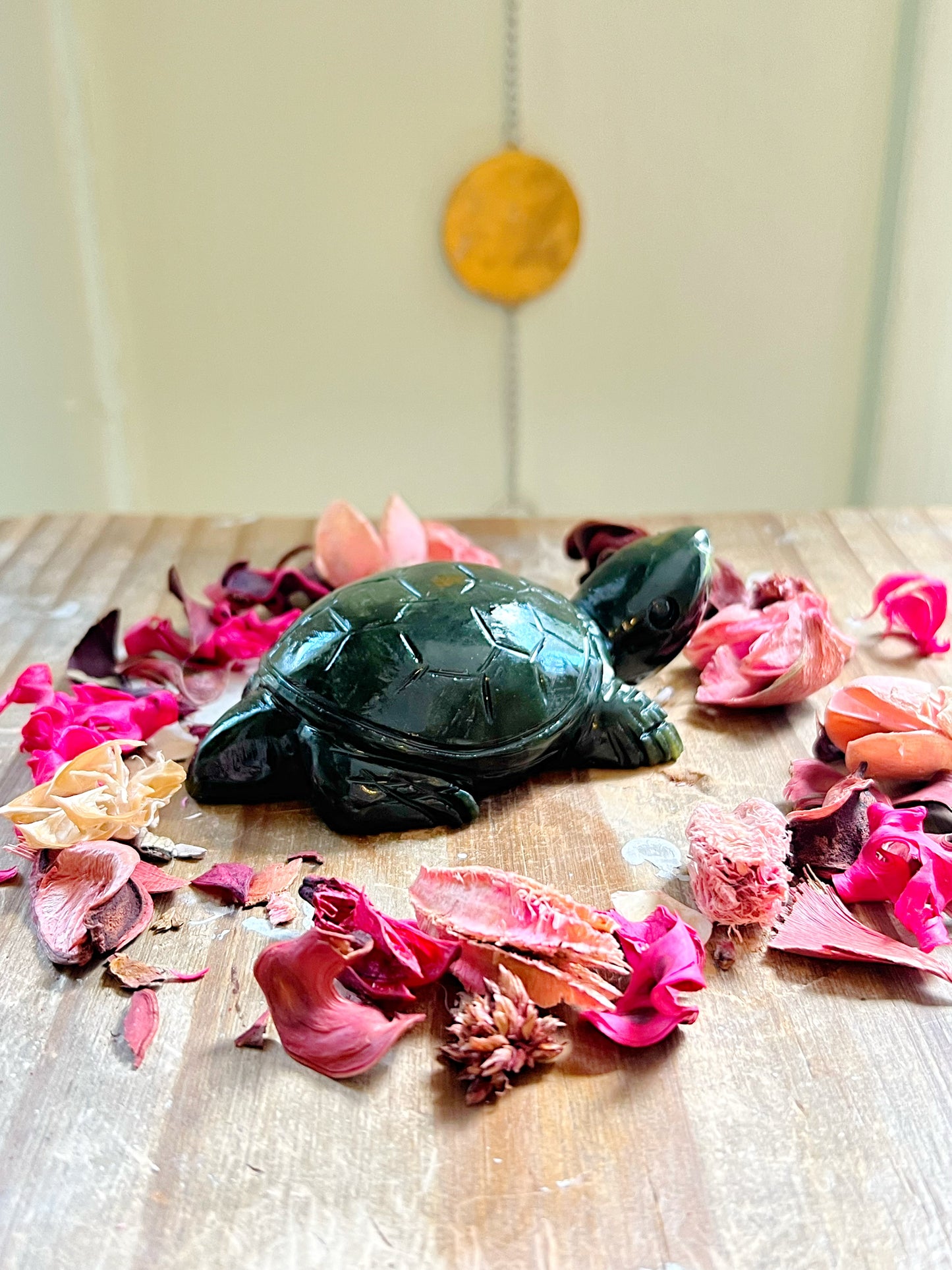 Green Jade Turtle Carving
