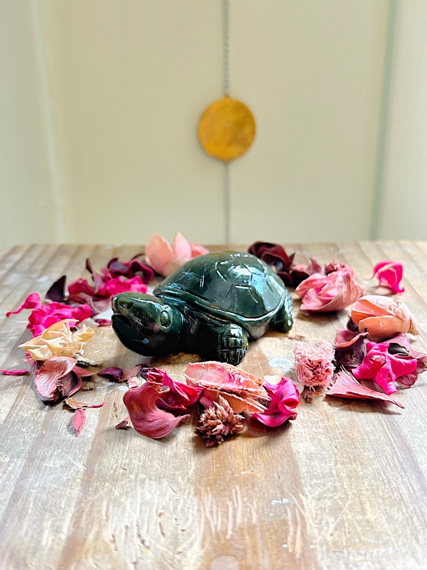 Green Jade Turtle Carving