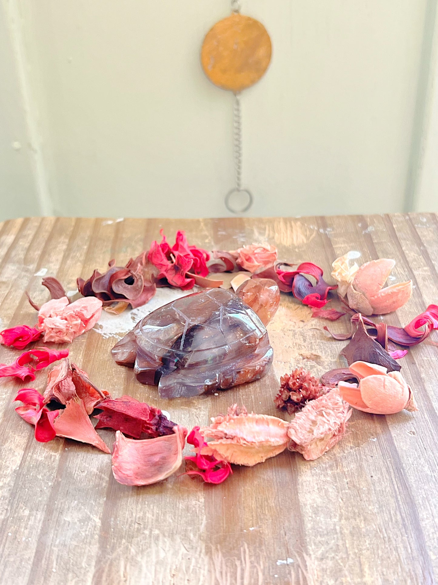 Fire Quartz Sea Turtle Carving