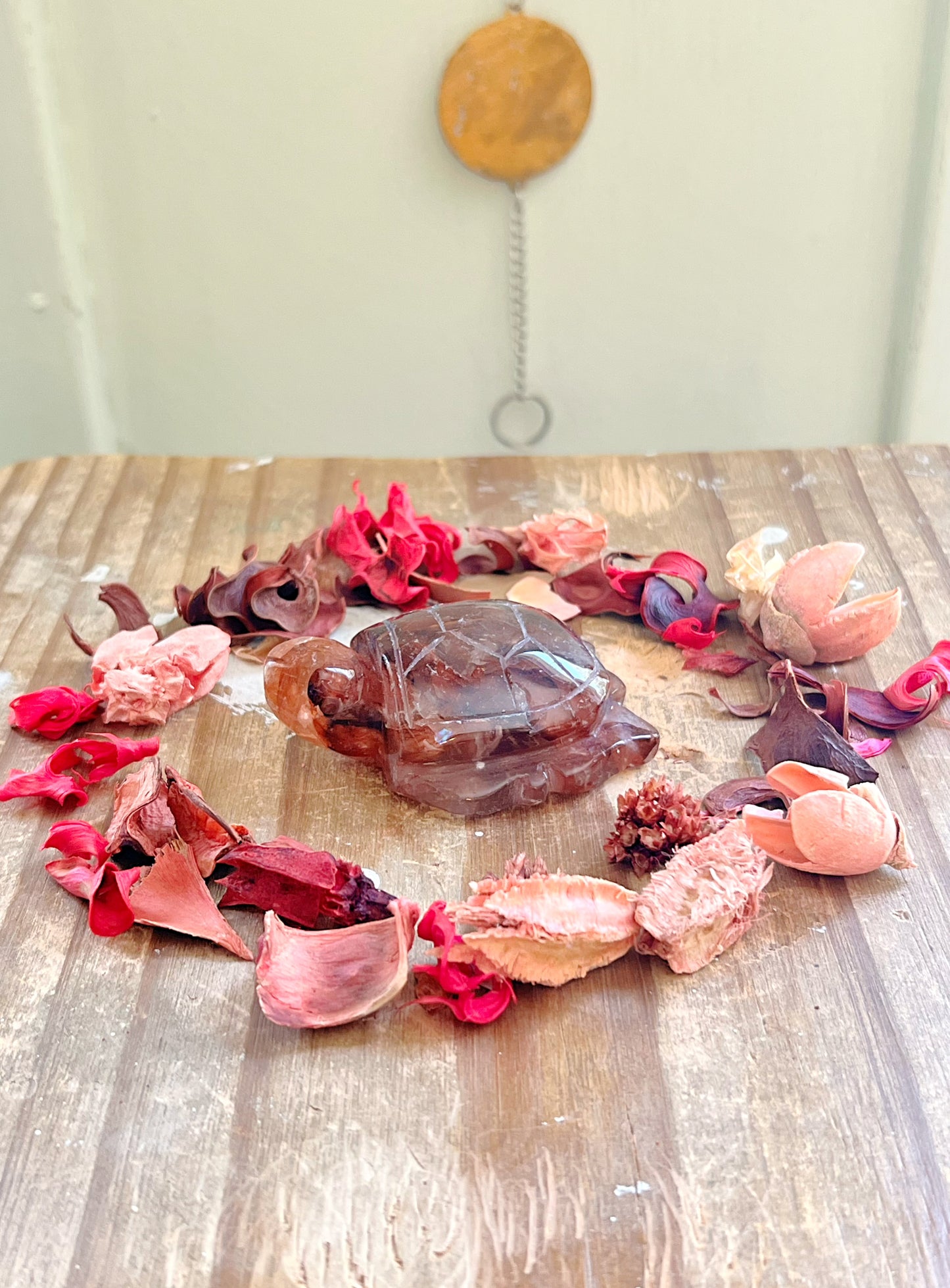 Fire Quartz Sea Turtle Carving